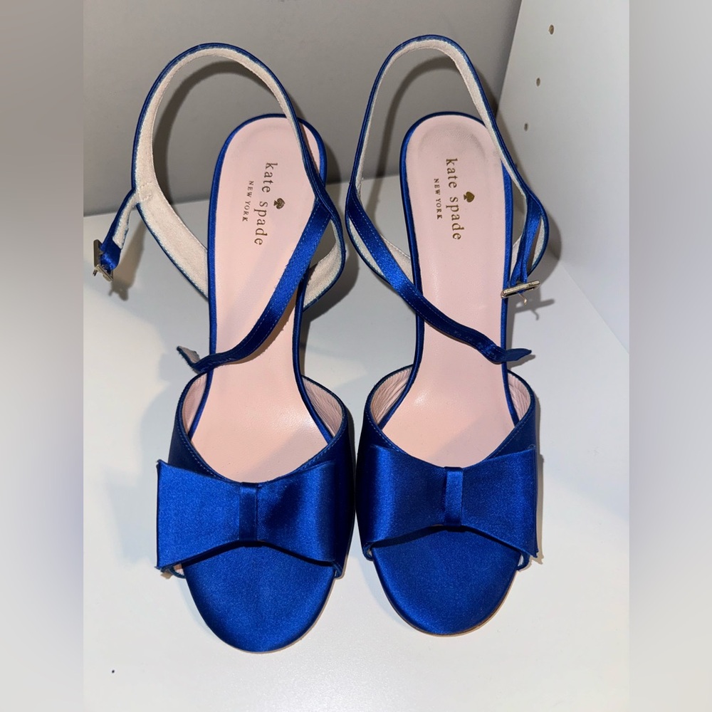 Kate Spade ♠️ blue satin wedges